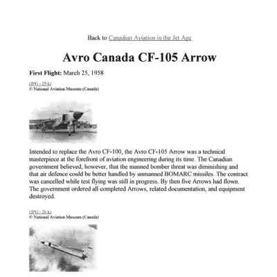 Canadian aviation in the Jet Age - Avro Canada CF-105 Arrow