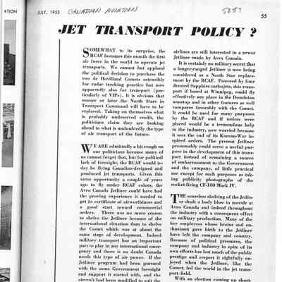 Jet transport Policy