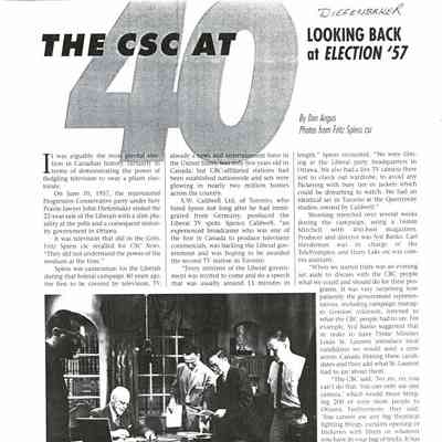 The CSC at 40 - Looking back at election '57