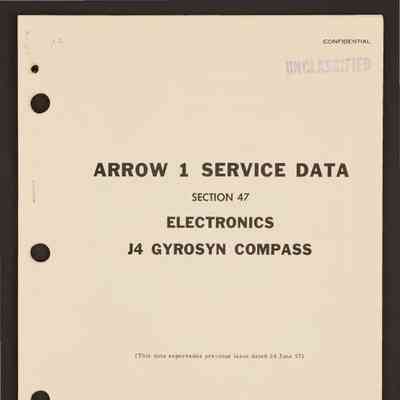 Arrow 1 service data. Section 47: Electronics: J4 Gyrosyn compass