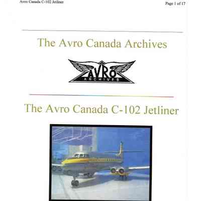 The Avro Canada Archives - The Avro Canada C-102 Jetliner