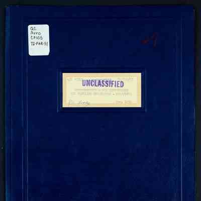 Aircraft 25215 Instrumentation for performance and handling evaluation: R.C.A.F./AVRO. Report 72/FAR/51