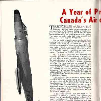 A year of Production for Canada's Aircraft Industry