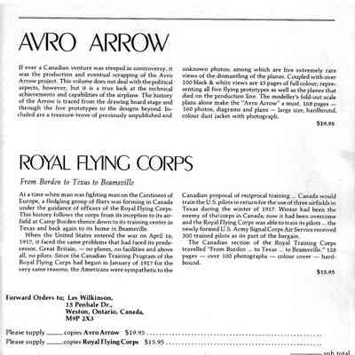 Avro Arrow - book ad