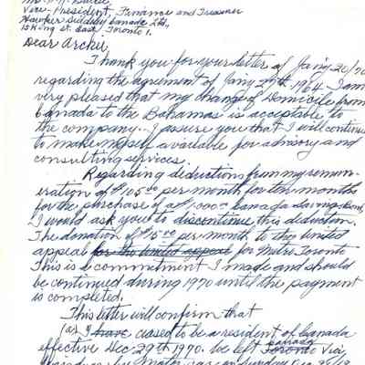Letter - W.A. Curtis to A.A. Bailie 2 pages (attached to AC.2000.3.23-27, 29)