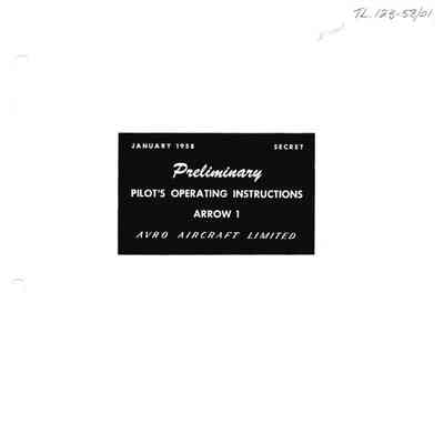 CF-105 Preliminary Pilot's Operating Instructions