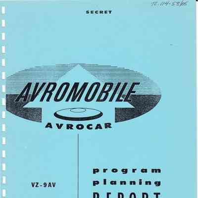 Avromobile Avrocar VZ-9AV Program Planning Report