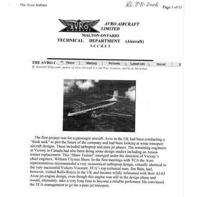 The Avro Jetliner