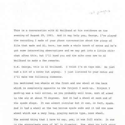 Interview with Al Weilband - 29 Aug 1983