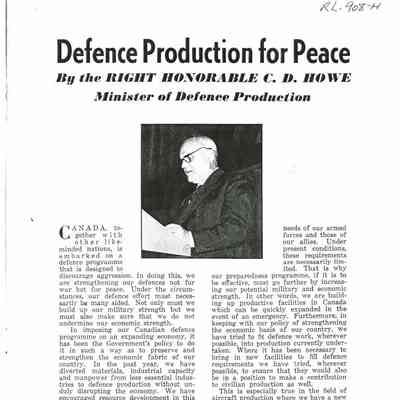Defence Production for Peace