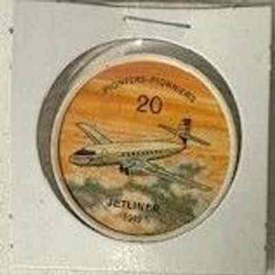Jetliner Jello Coin - Plastic disc with Jetliner illustration