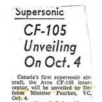 Supersonic CF-105 unveiling on Oct 4