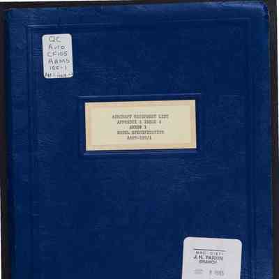 Aircraft equipment list: appendix I issue 4: Arrow 1 model specification: AAMS-105/1