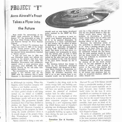 Project Y - Avro Aircraft's Frost Takes a Flyer into the Future - Mar 1956