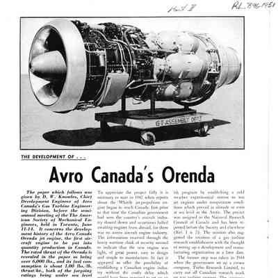 The Development of Avro Canada's Orenda