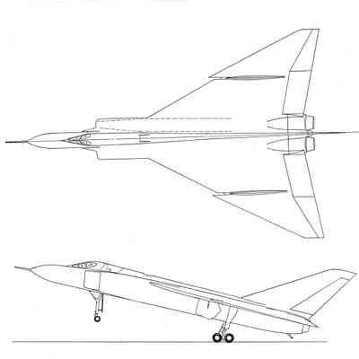 C-105 - 2 view - top and side (taking off with wheels down)