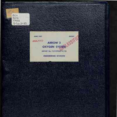Arrow 2 oxygen system Report No. 72/SYSTEMS 21/30