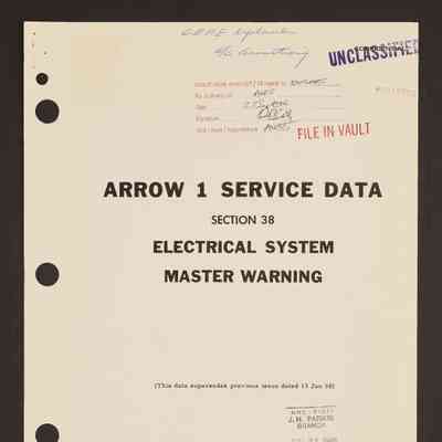 Arrow 1 service data. Section 38: Electrical system: master warning