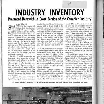 Industry Inventory - Presented Herewith… A cross section of Canadian Industry