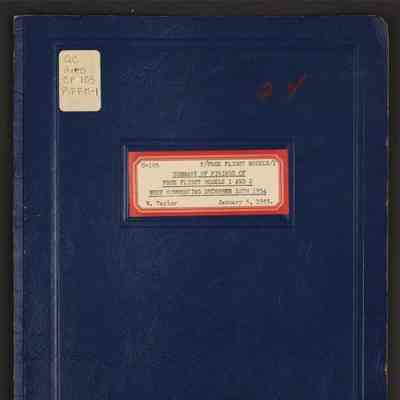 Summary of firings of free flight models 1 and 2 week commencing December 12th 1954 Report No. P/F.F.M./1