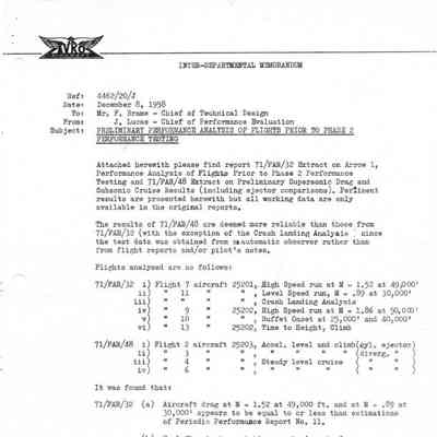 Preliminary Performance analysis of flights prior to Phase 2 Performance Testing