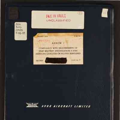 Arrow 1 Compliance with requirements of USAF military specification F-8785. Handling qualities of piloted airplanes