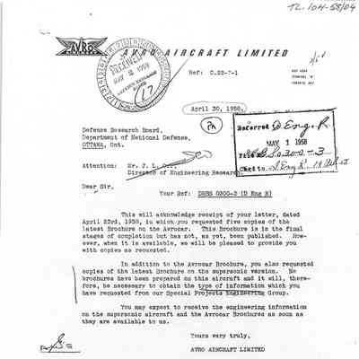 Letter of acknowledgement by W.E. Cove re request from J.L.Orr for final draft
