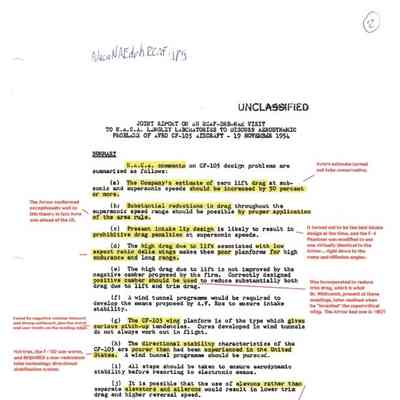 Joint Report on an RCAF Visit to Langley Laboratories to Discuss Problems of the AVRO CF-105 Aircraft