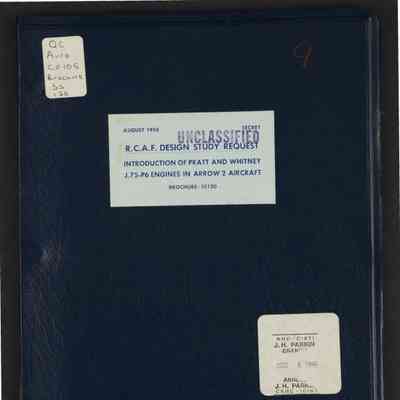 RCAF design study request: introduction of Pratt and Whitney J75-P6 engines in Arrow 2 aircraft
