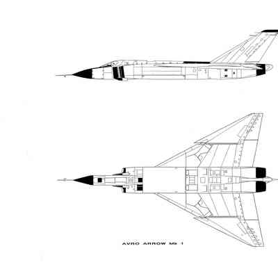 Avro Arrow MK 1, 2 view drawing