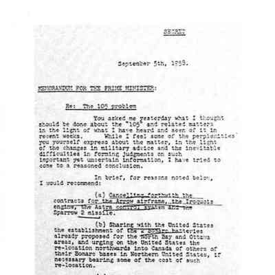 Memo to PM Sep 5 58