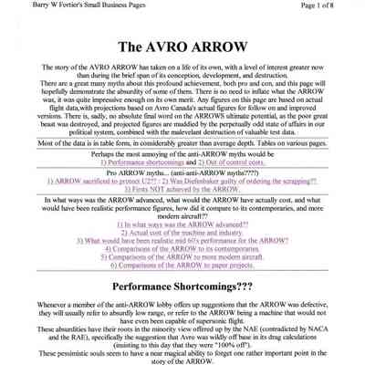 The Avro Arrow - Barry Fortier - Web Site