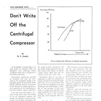 Don't write off the Centrifugal Compressor