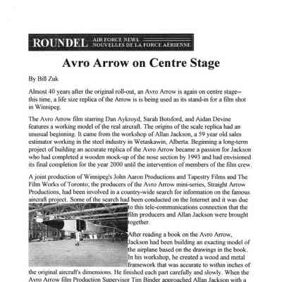 Avro Arrow on Centre Sage