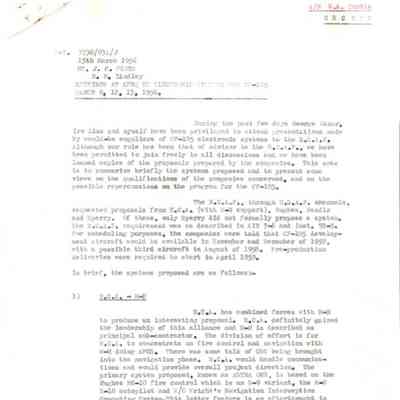 Meetings at AFHQ re. Electronic Systems for CF-105