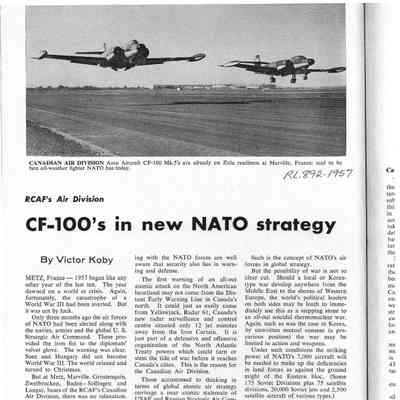 CF-100's in New NATO Strategy