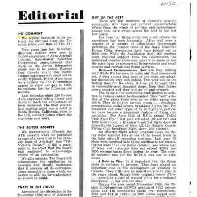 Editorial (Aircraft) - No Comment - March 1961