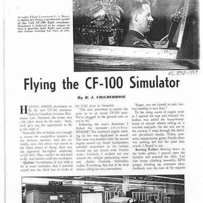 Flying the CF-100 Simulator