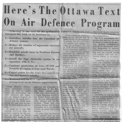 Here's the Ottawa text on Air Defence Program