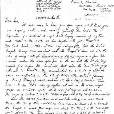 correspondence to 'Les' from Ken Carline