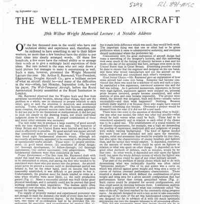 The well tempered aircraft