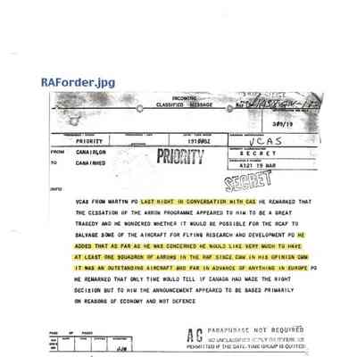 Incoming Classified Message from CANA|RLON to CANA|RHED