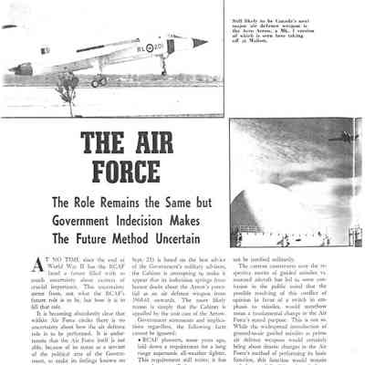 The Air Force - the role remains the same but government indecision make sthe future method uncertain