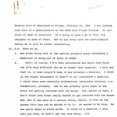 Interview with Al Weilband - 24 Feb 1984