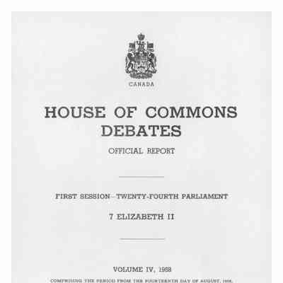 House of Commons Debates Vol 4 Aug 14 to Sept 6, 1958