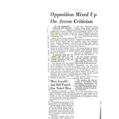 Opposition Mixed up on Arrow Criticism / Mass Layoffs 2nd KO punch for Nobel men