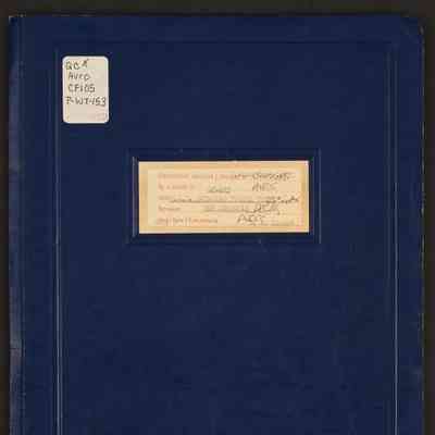 C-105 N.A.E. spinning tunnel tests. Run schedule