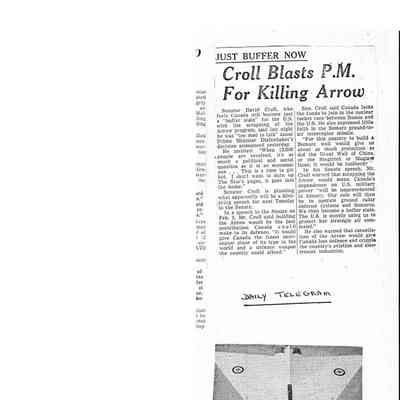 Croll blasts PM for killing Arrow