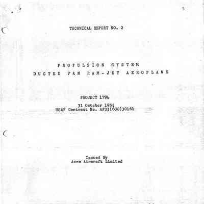 Propulsion System Ducted Fan Ram-Jet Aeroplane Project 1794 - Technical Report No. 2