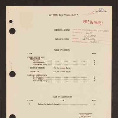CF-105 service data. Section 50: Electrical system: radome de-icing